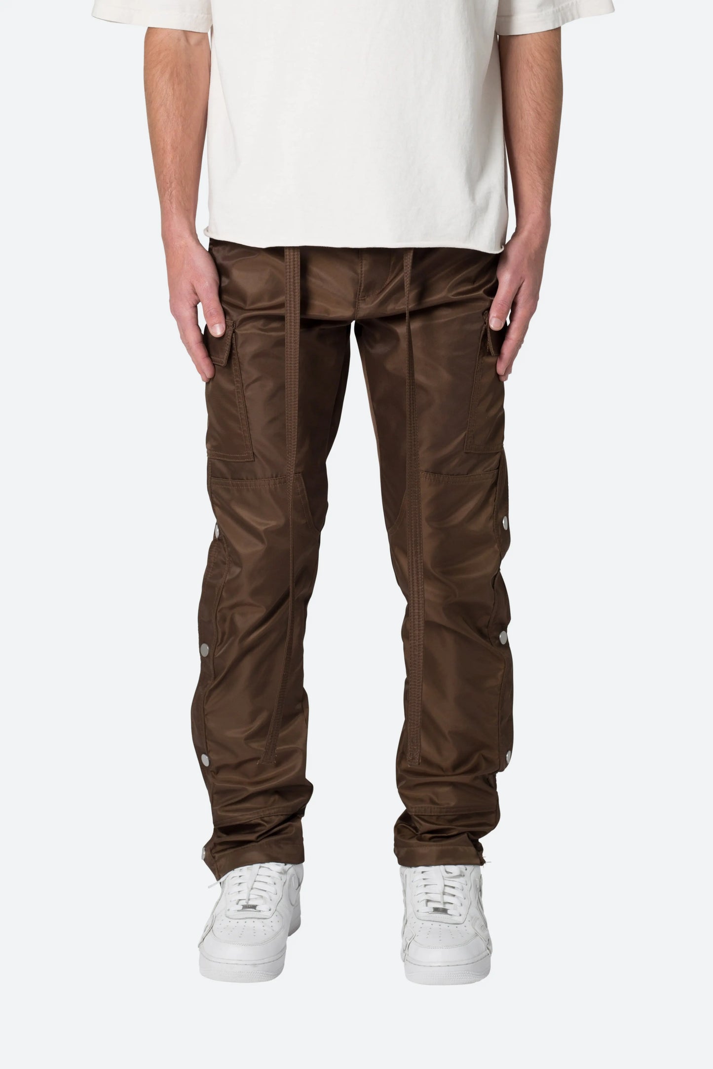 Snap Zipper II Cargo Pants - Brown mnml