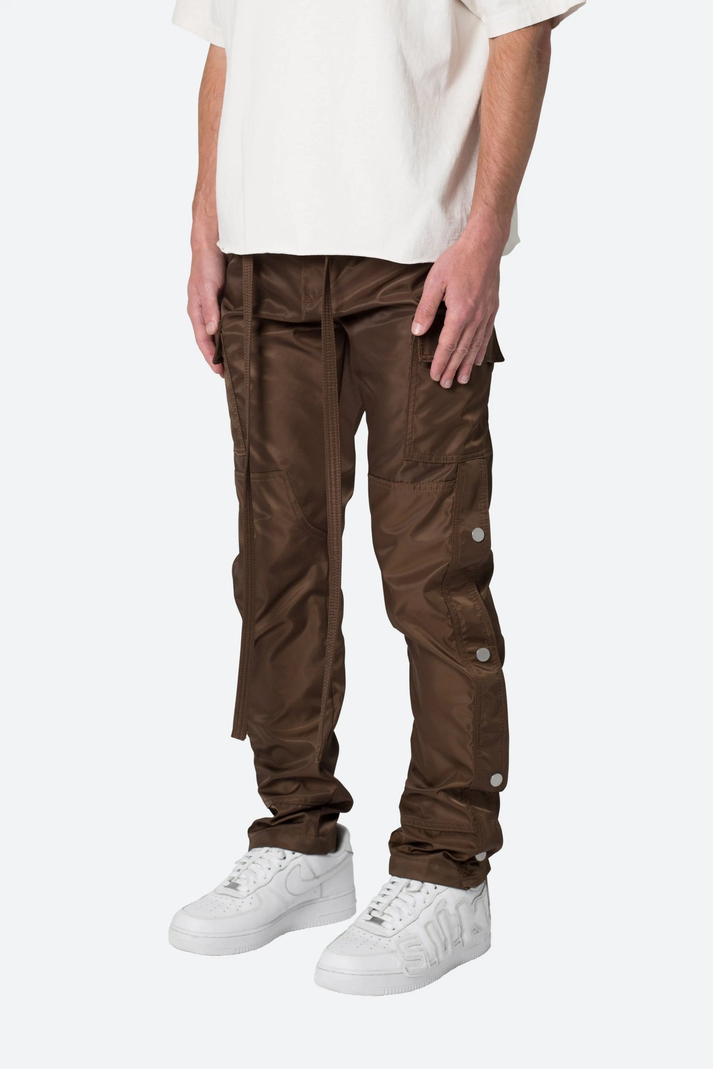 Snap Zipper II Cargo Pants - Brown mnml