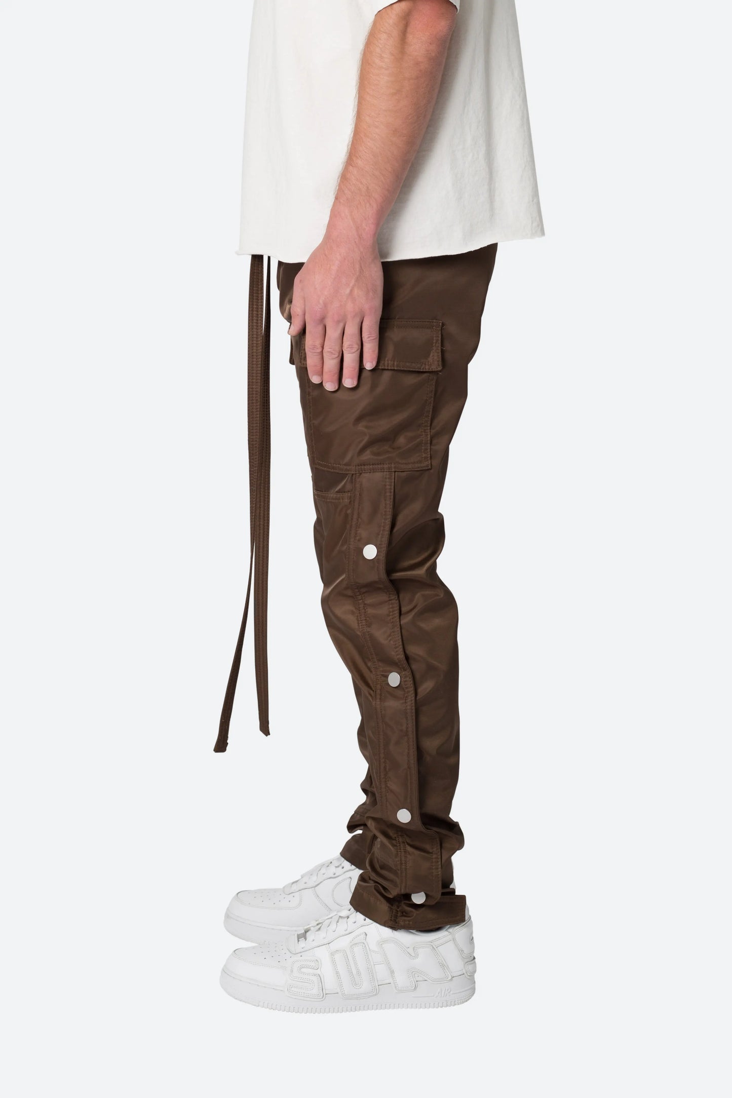 Snap Zipper II Cargo Pants - Brown mnml