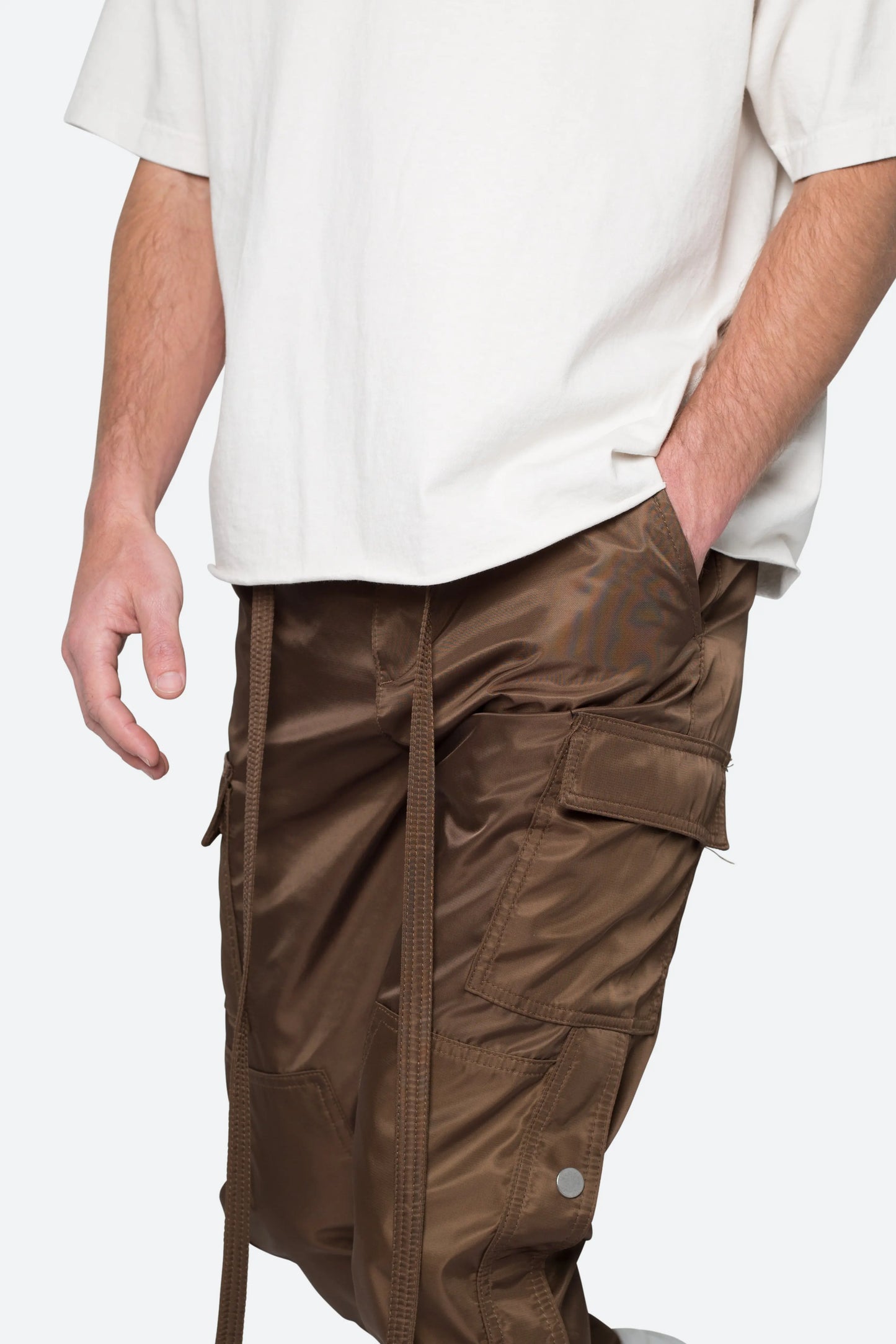 Snap Zipper II Cargo Pants - Brown mnml